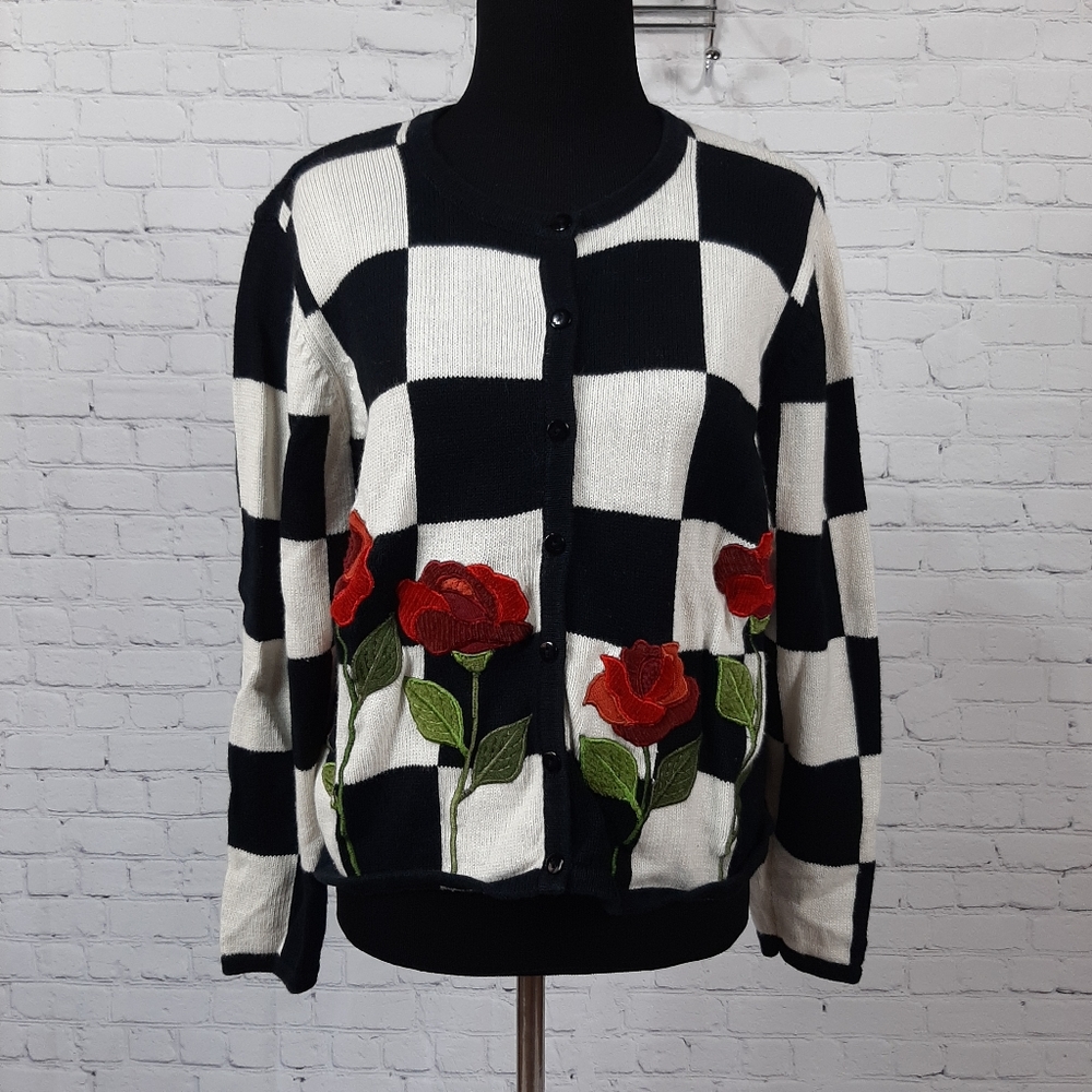 -Cute Marisa Christina Rose Cardigan Sweater SP